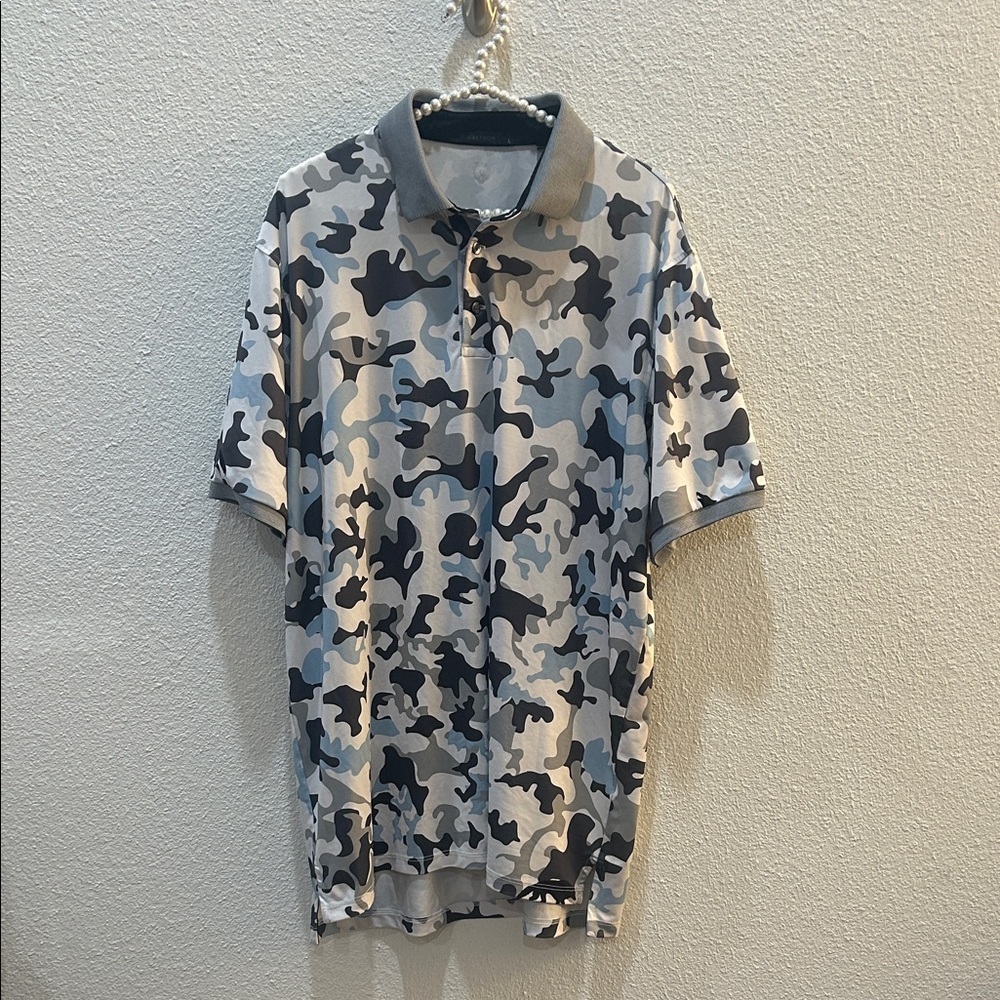 Greyson Men's Camo Wolf Polo Arctic Camo Size Large